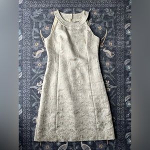 Ann Taylor brocade ivory sheath dress
